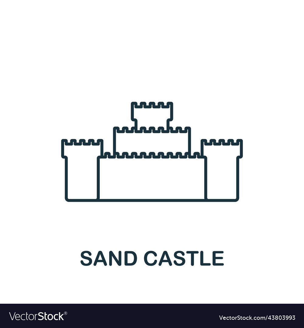 Sand castle icon line simple summer icon Vector Image