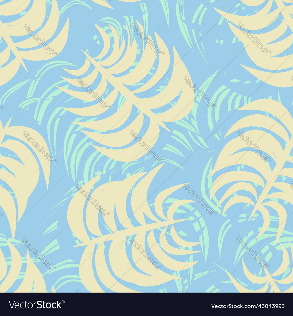 Tropical Leaf Seamless Pattern Design Royalty Free Vector