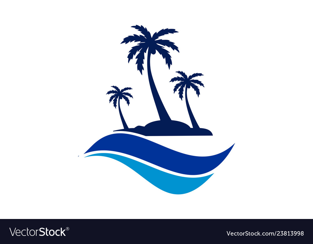 Abstract archipelago island logo icon Royalty Free Vector