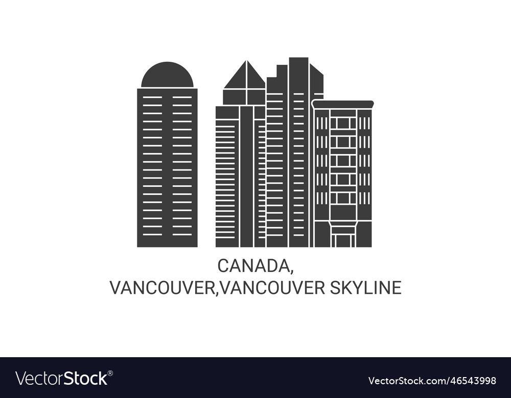 Canada vancouvervancouver skyline travel Vector Image