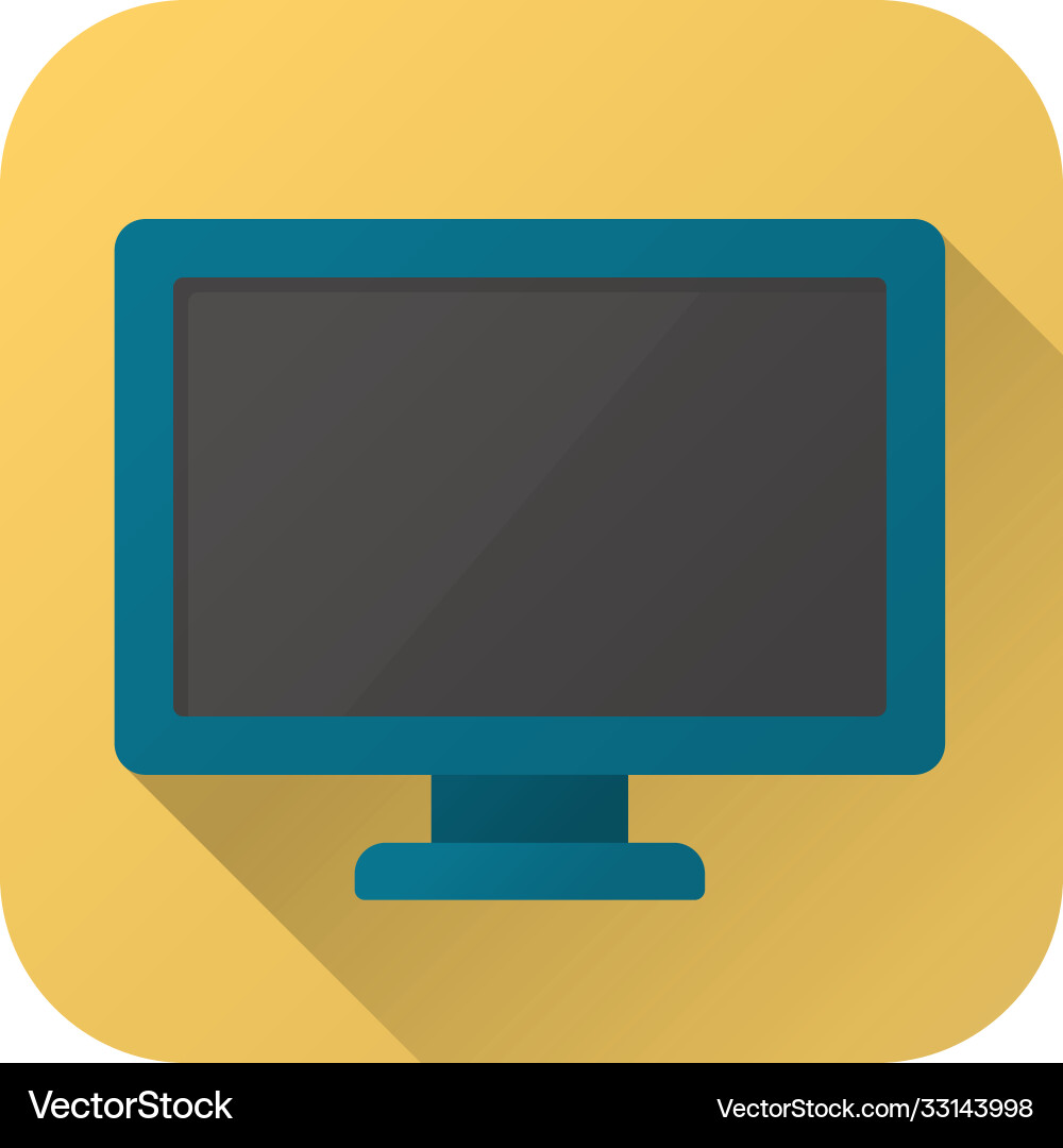 Flat icon toy computer monitor Royalty Free Vector Image