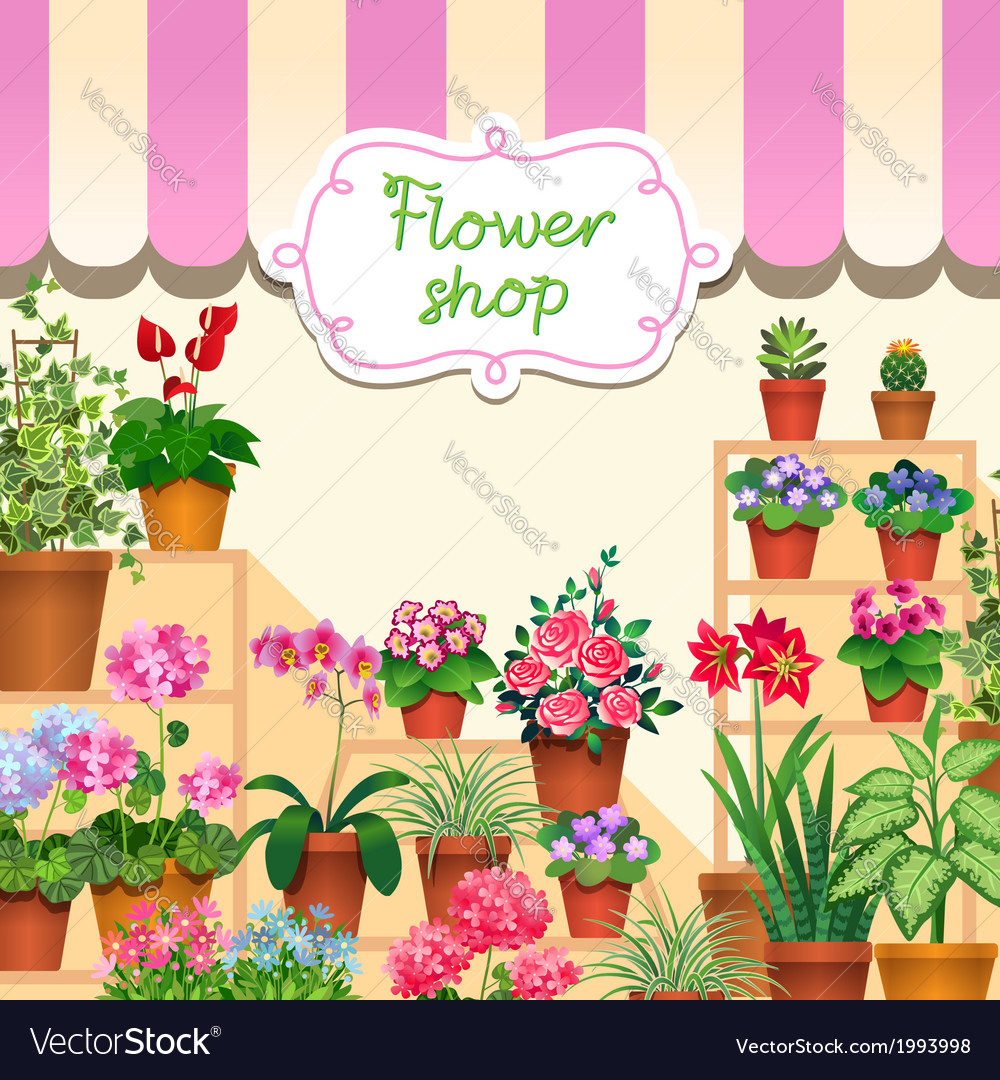 Download Flower shop Royalty Free Vector Image - VectorStock