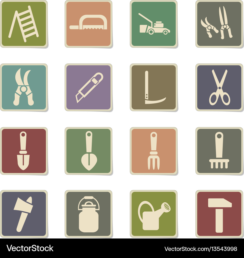 Garden tools icon set Royalty Free Vector Image