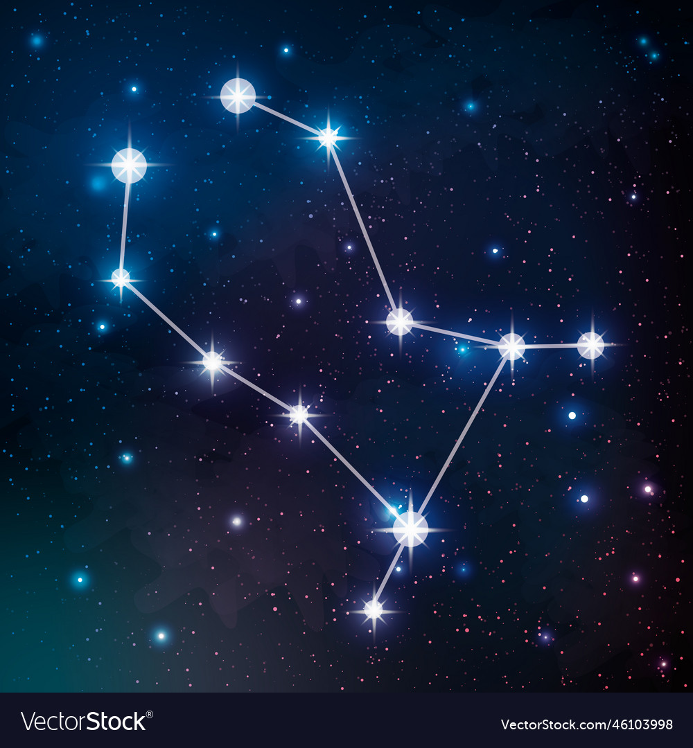 Gemini constellation in the night sky Royalty Free Vector