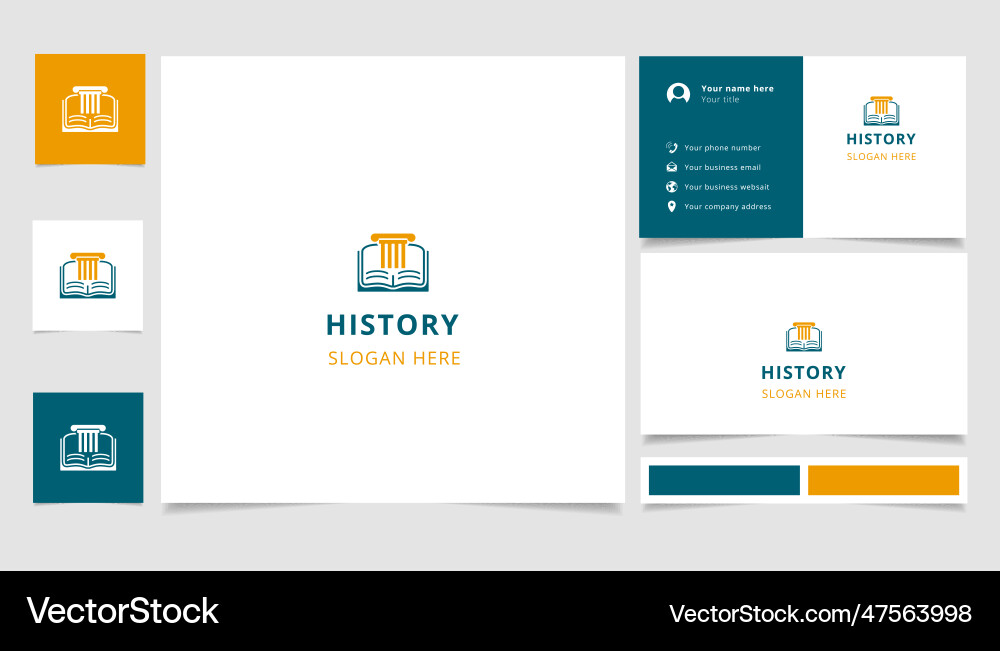History logo design with editable slogan branding Vector Image
