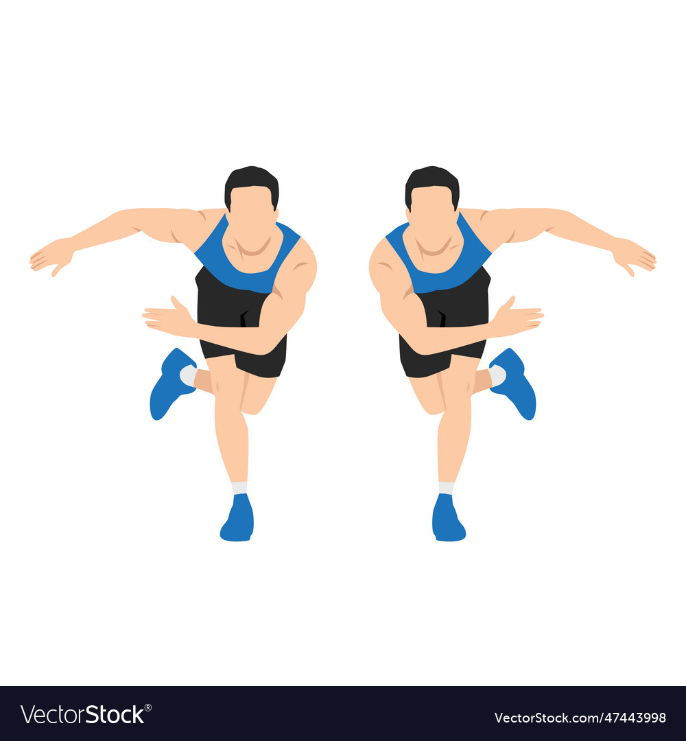 Man doing side or lateral shuffles or hops Vector Image