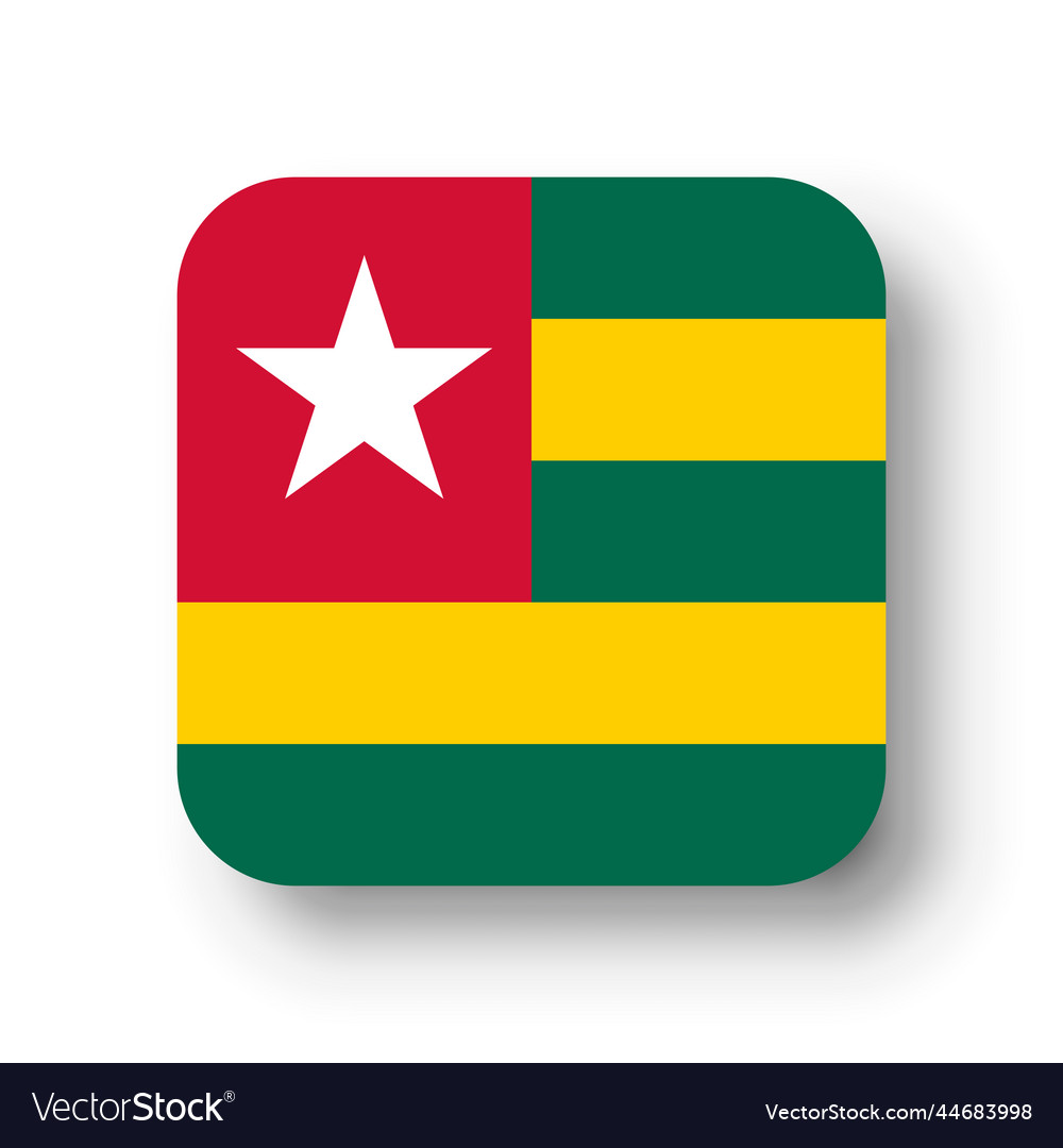 Rounded square flag of togo Royalty Free Vector Image