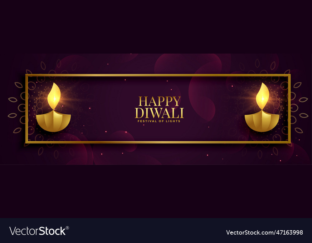 Royal premium style happy diwali shiny golden