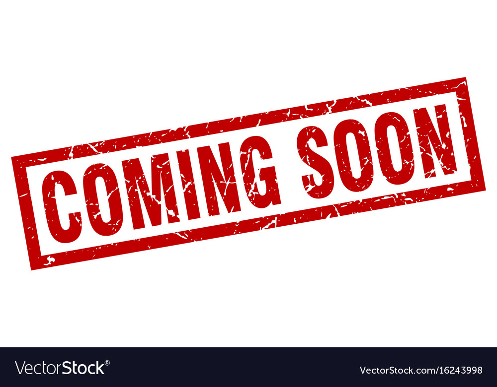 Square grunge red coming soon stamp Royalty Free Vector