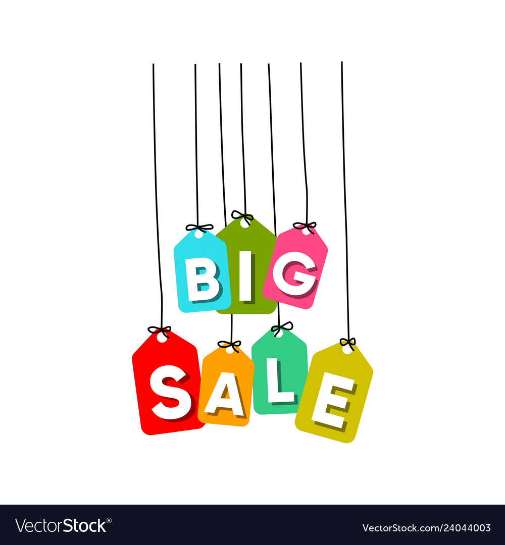 Big sale word Royalty Free Vector Image - VectorStock