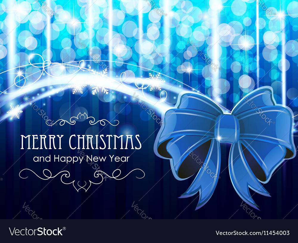 Christmas background with bow Royalty Free Vector Image