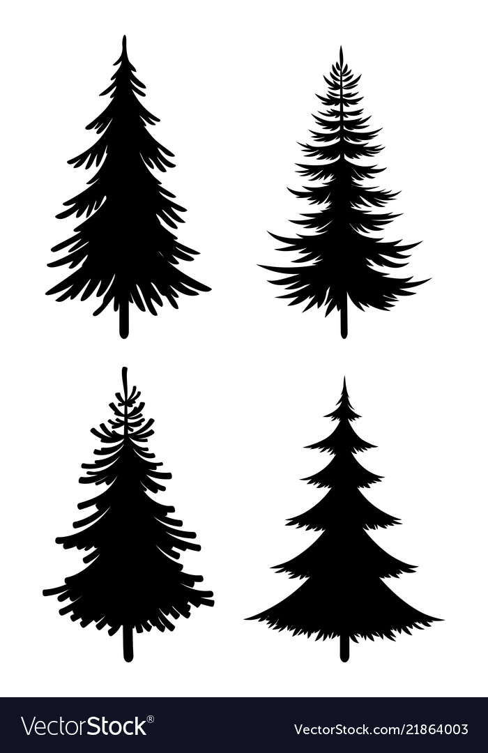 Christmas trees pictograms Royalty Free Vector Image