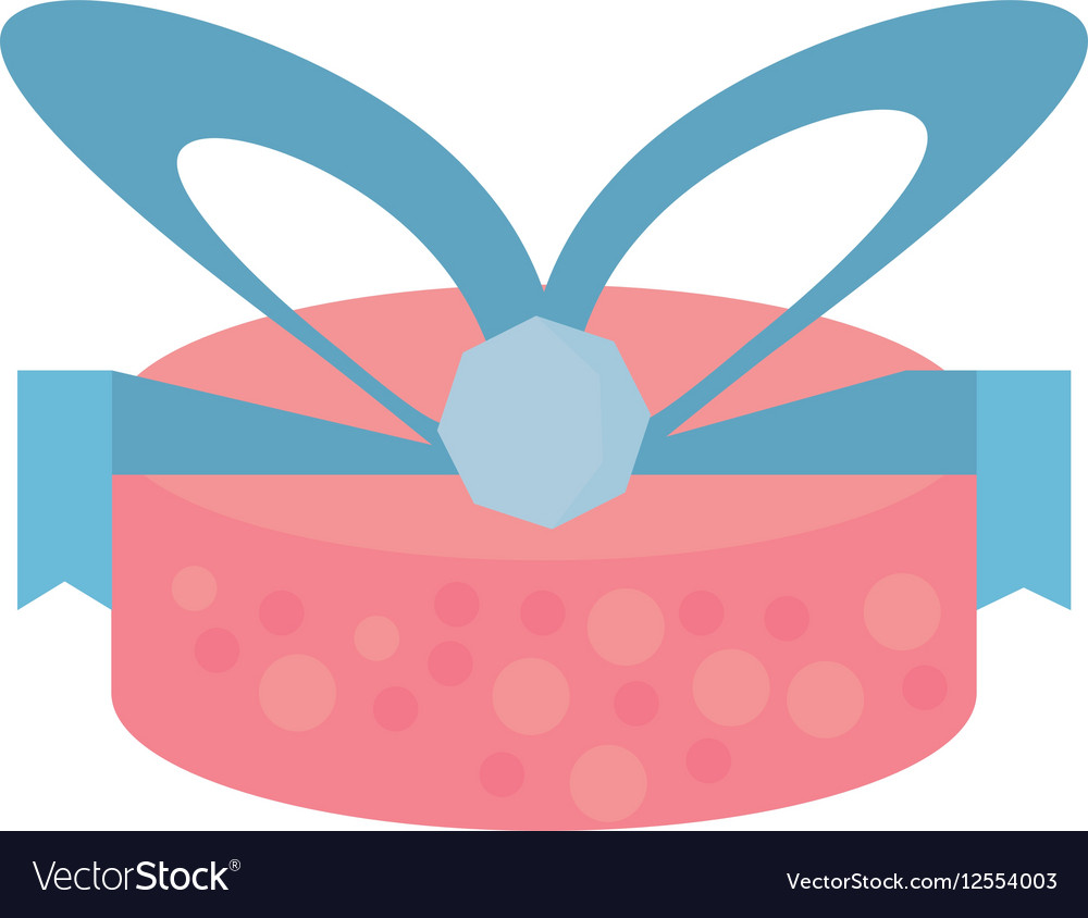 Colored gift box wrapped paper bow dotted