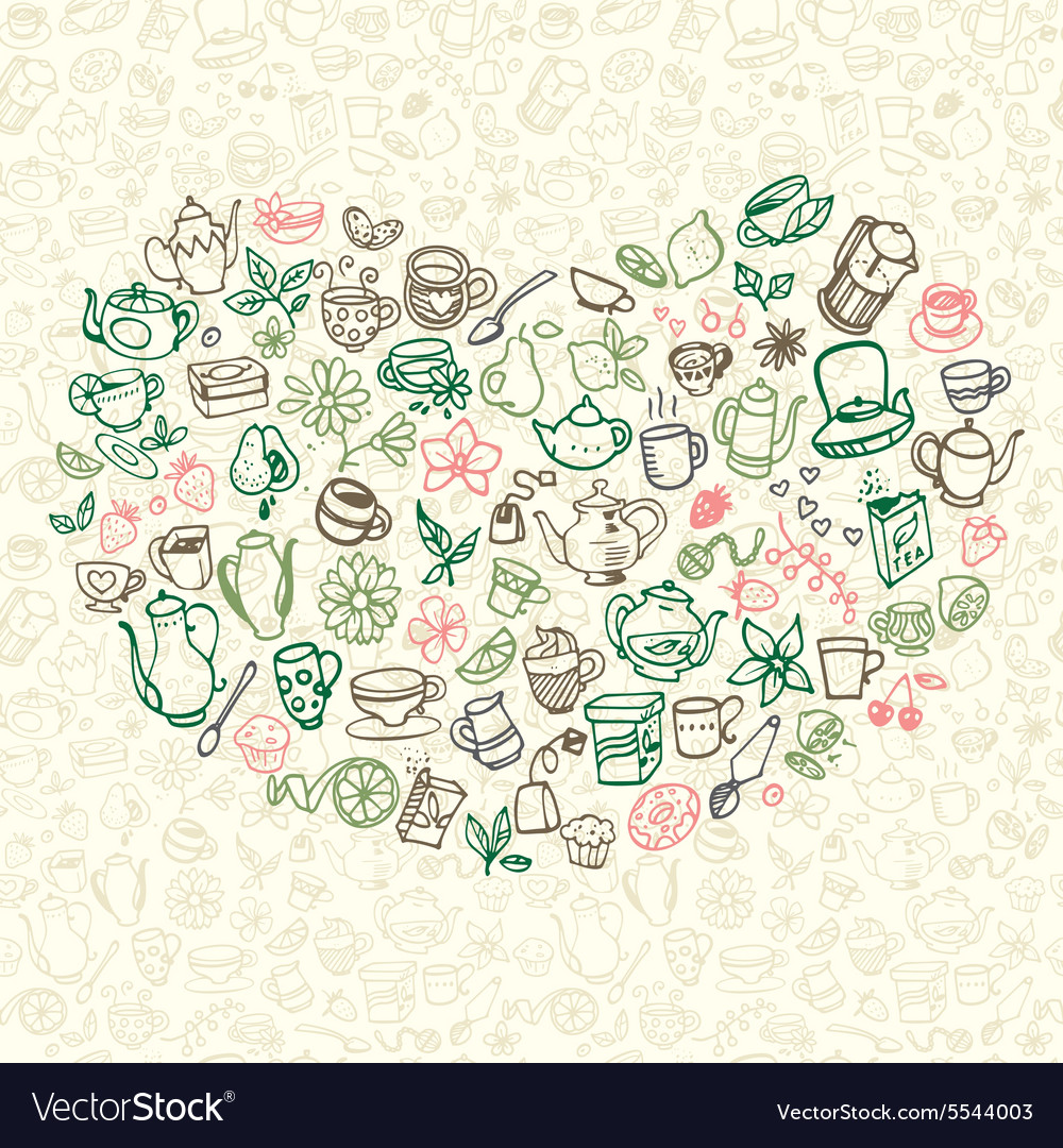 Doodle tea icons