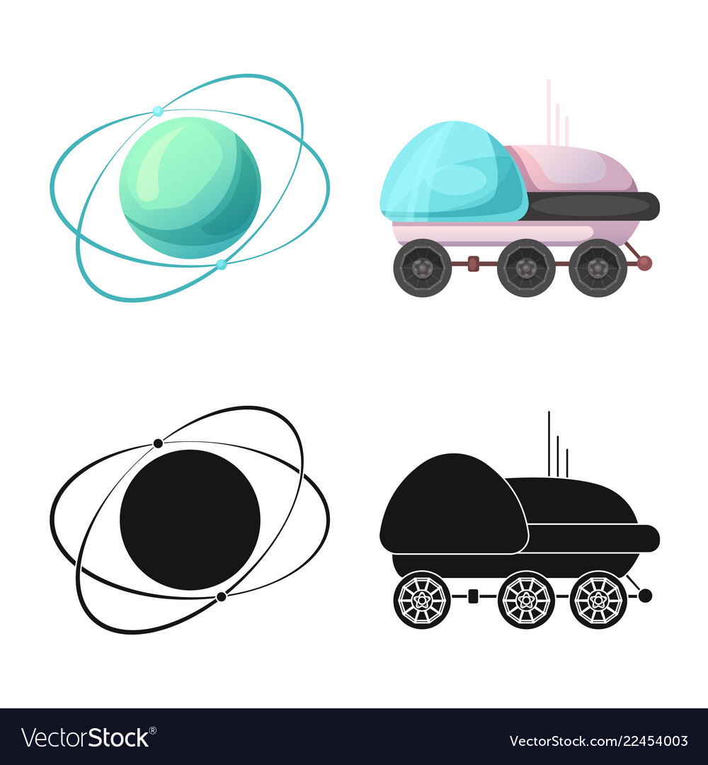 Isolated object of mars and space symbol