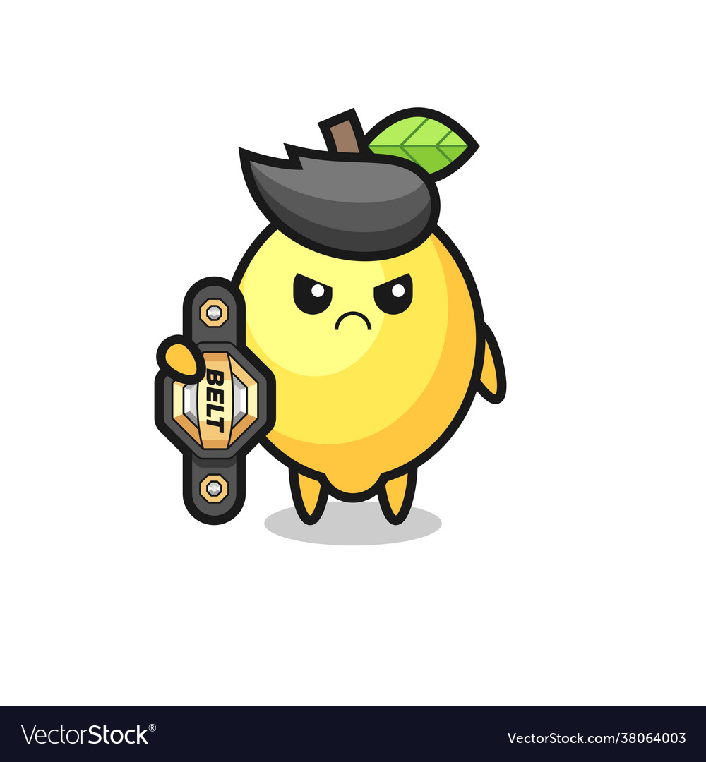 Lemon mascot character as a mma fighter