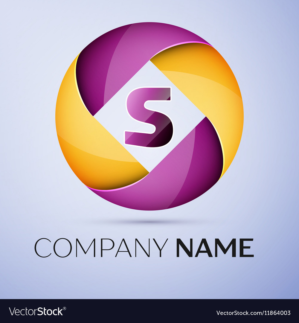 Letter s logo symbol in the colorful circle Vector Image