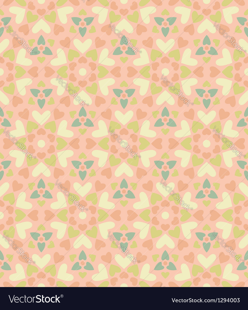 Seamless floral pattern of hearts