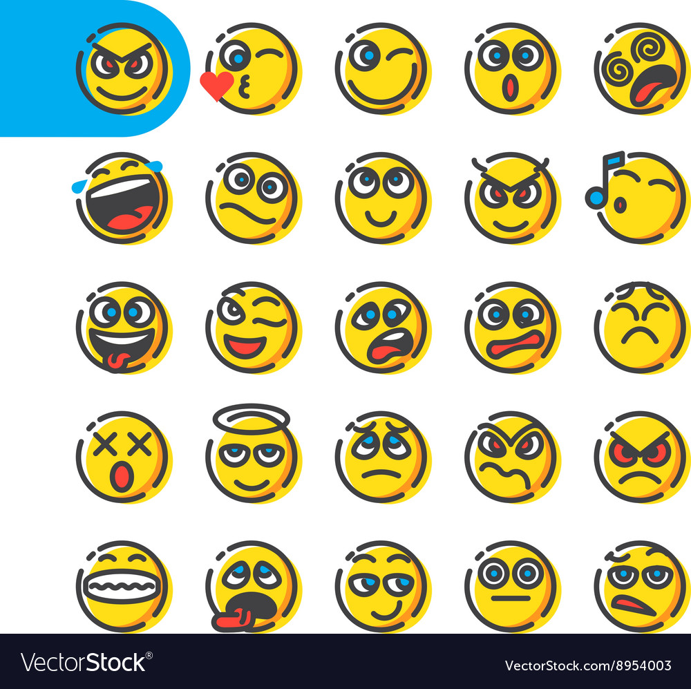 Set of emoji bubble emoticons