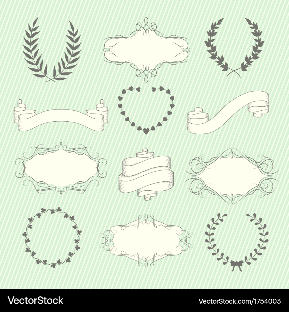 Wedding elements set Royalty Free Vector Image