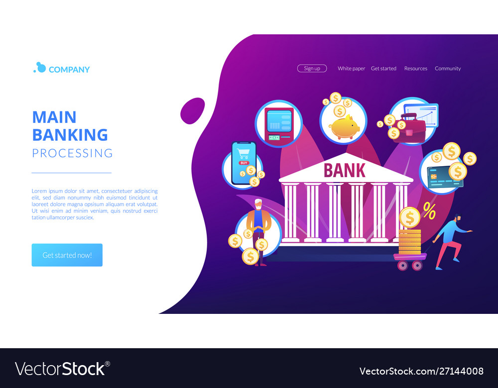 Banking operations concept landing page