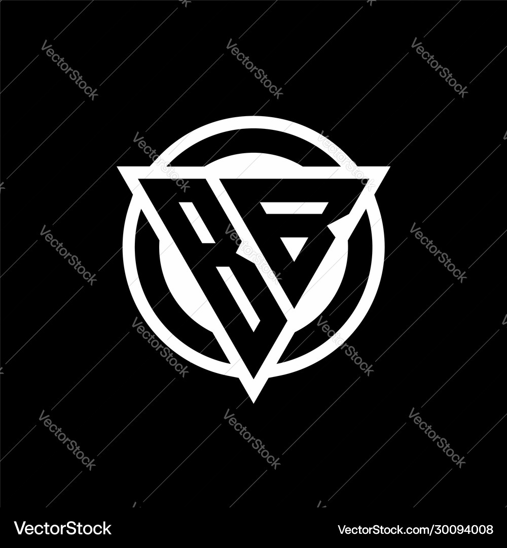 Bb logo with negative space triangle shape Vector Image