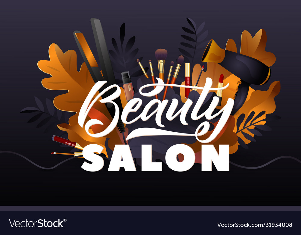 Beauty salon colorful makeup and hair style Vector Image Beauty salon colorful makeup and hair style Vector Image