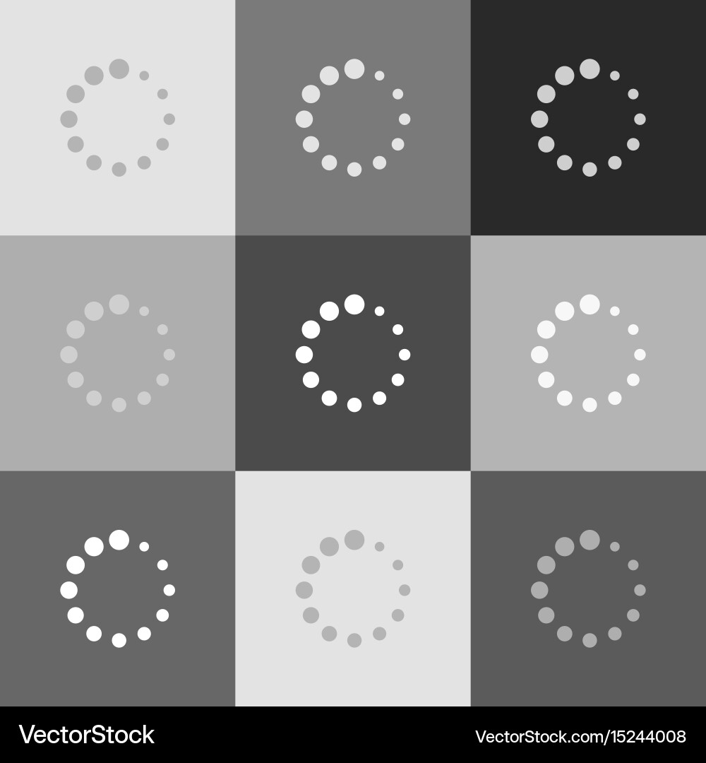 Loading Sign Round Circular loading sign grayscale version Royalty Free Vector