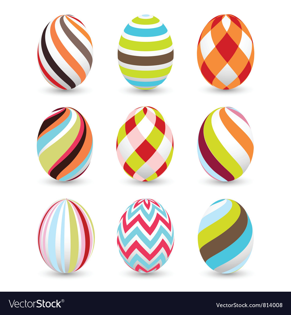 Easter eggs happy Royalty Free Vector Image - VectorStock