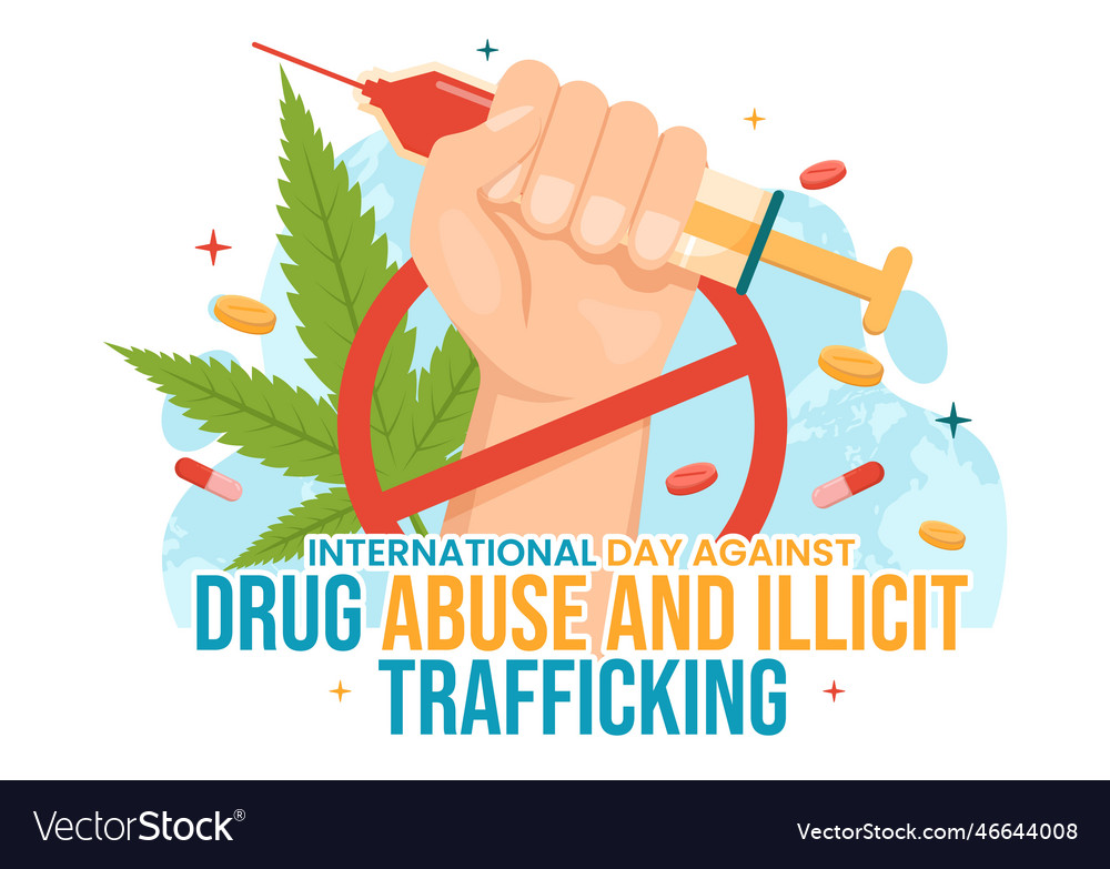 International day against drug abuse and illicit Vector Image