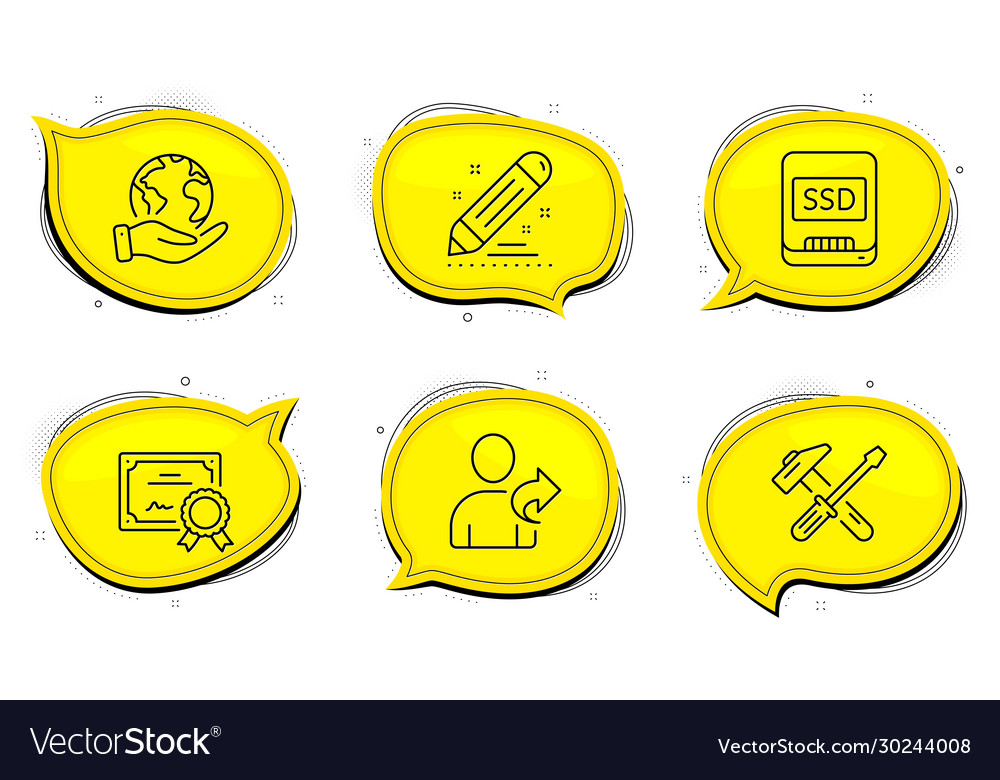 Refer friend ssd and brand contract icons set