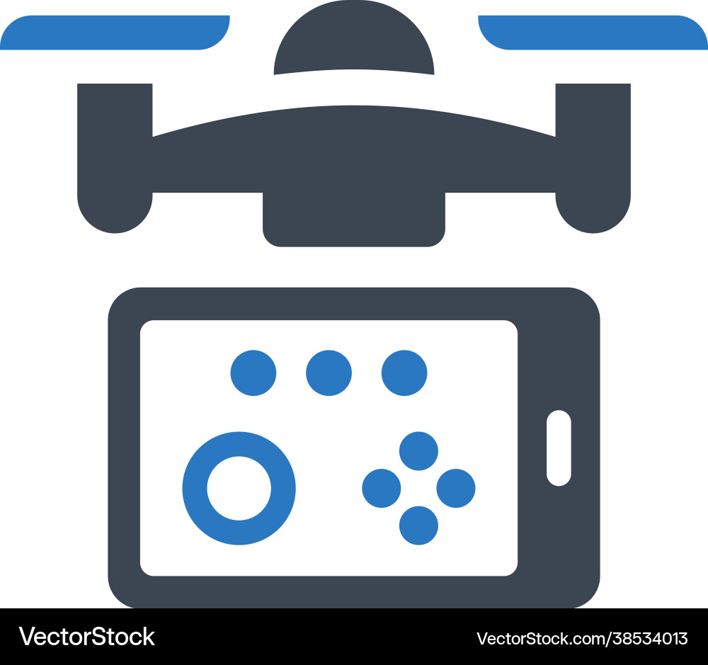 Drone mobile control icon Royalty Free Vector Image
