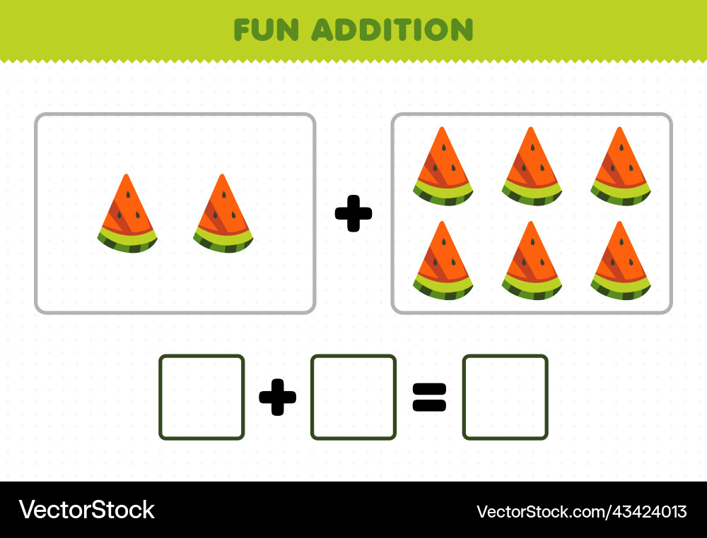 Education game for children fun addition Vector Image