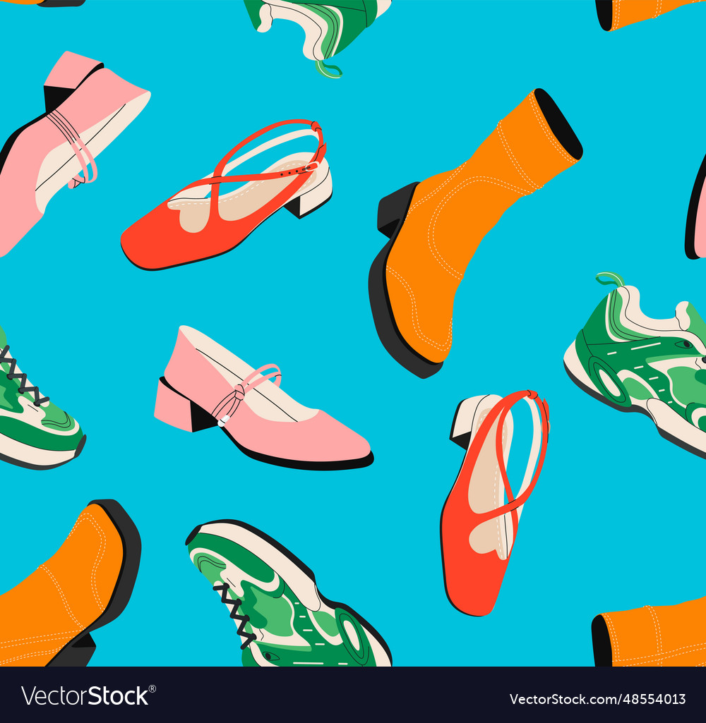 Female shoes seamless pattern concept