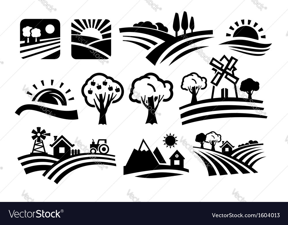 Nature icons Royalty Free Vector Image - VectorStock