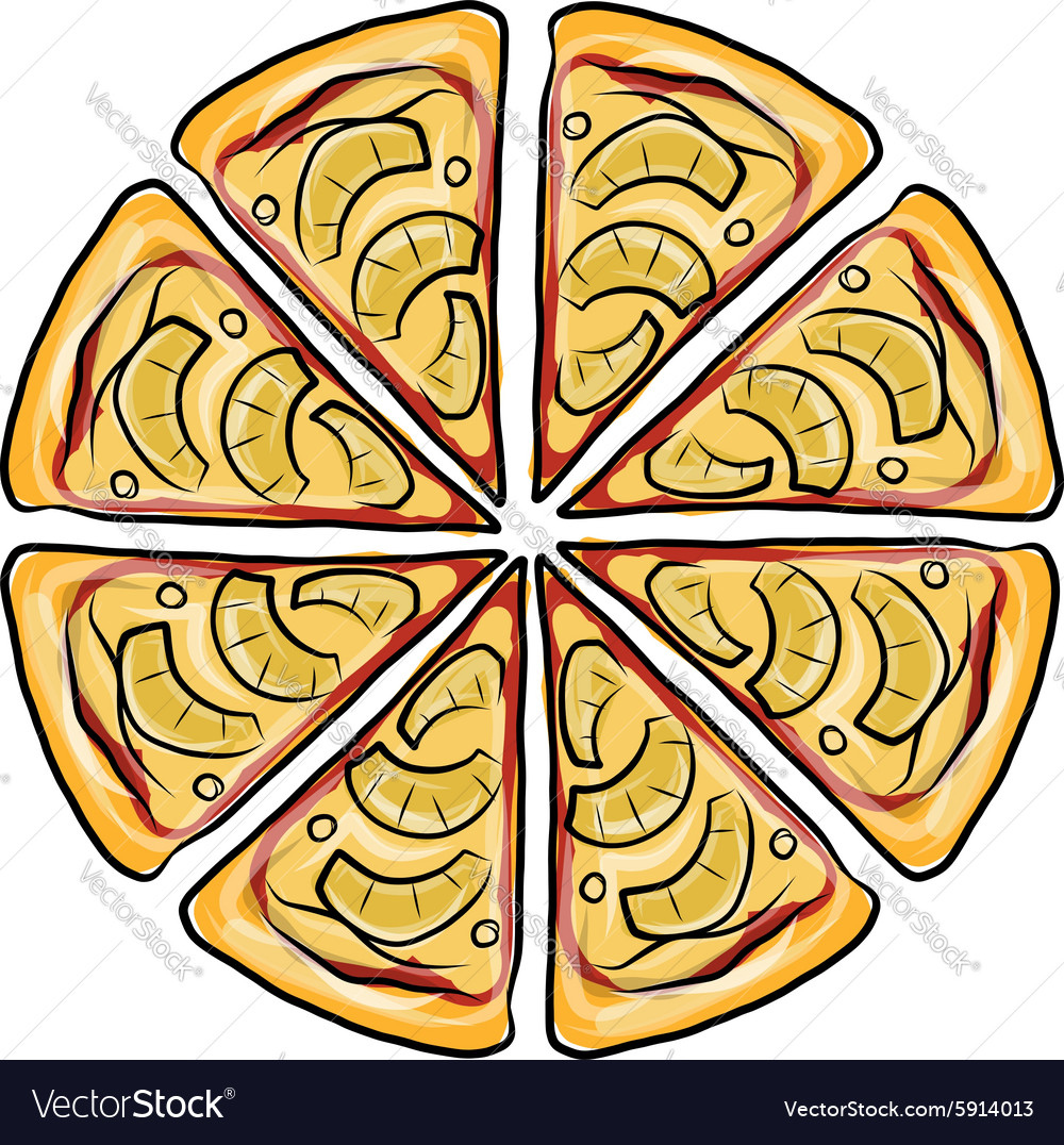 Pieces of pizza sketch for your design Royalty Free Vector