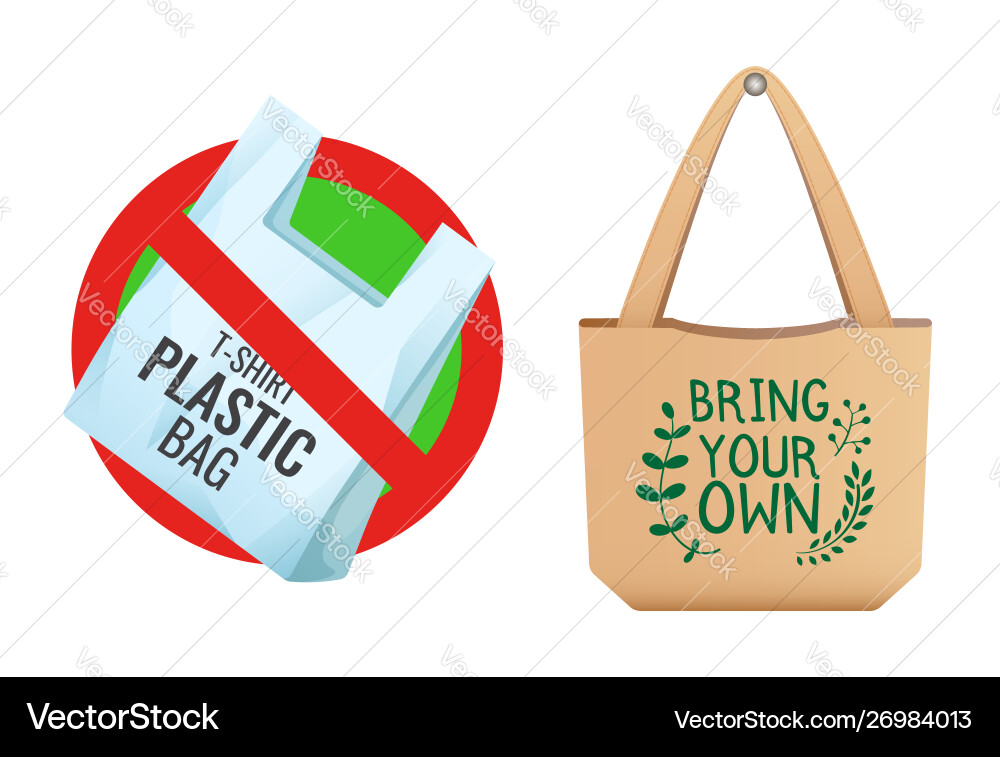 Plastic bag prohibited crossed out bag icon Vector Image