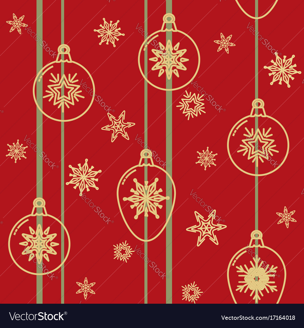 Christmas seamless pattern with decorative balls