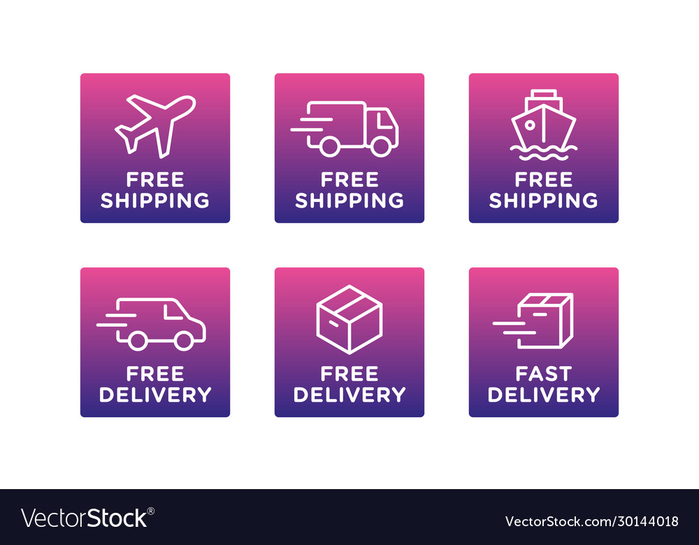 Free shipping delivery icons set