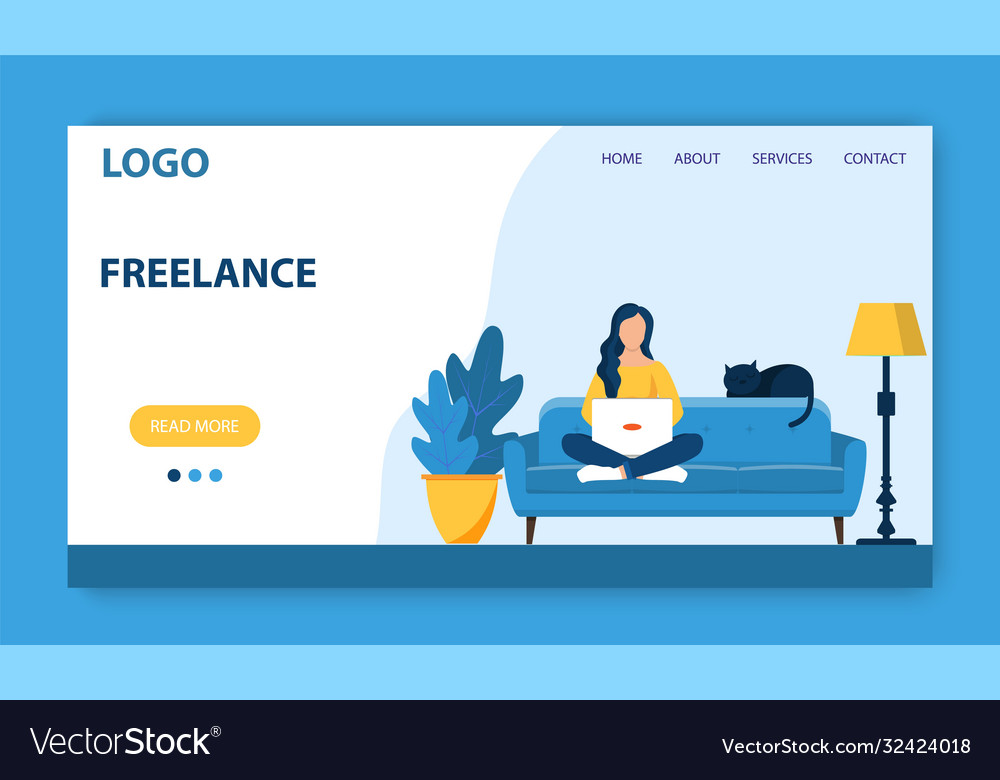 Freelance work landing page template