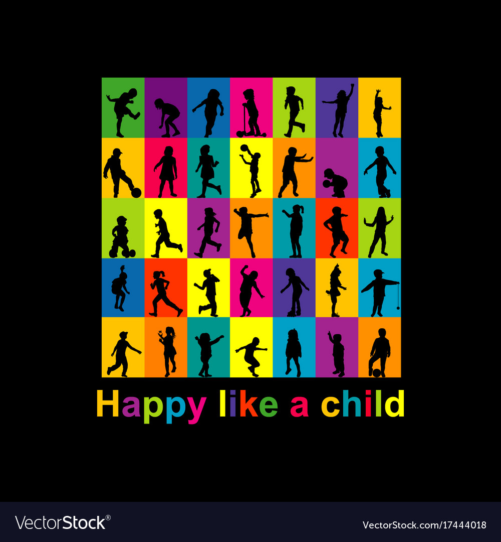 Happy like a child concept Royalty Free Vector Image