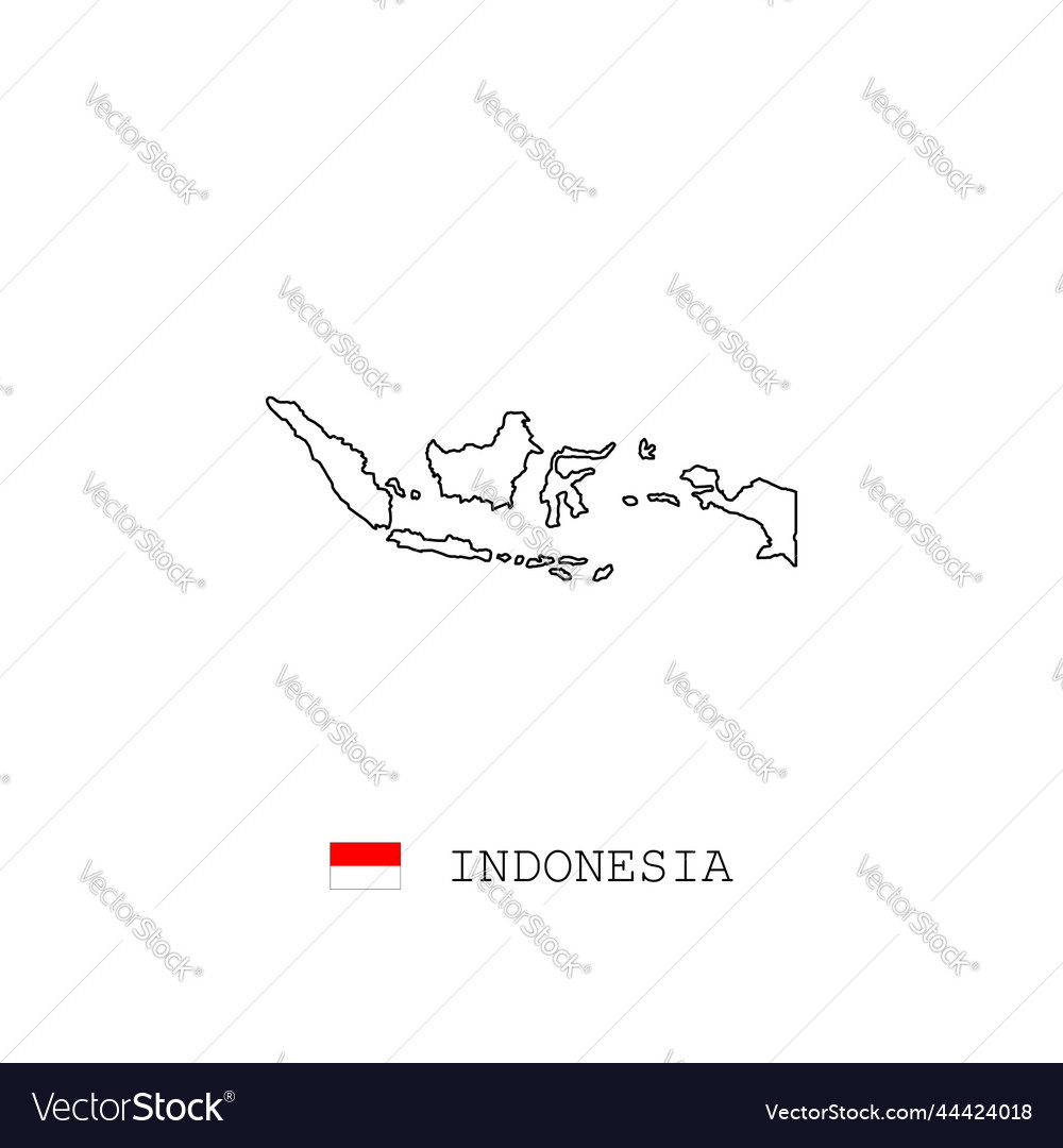 Indonesia map outline line linear