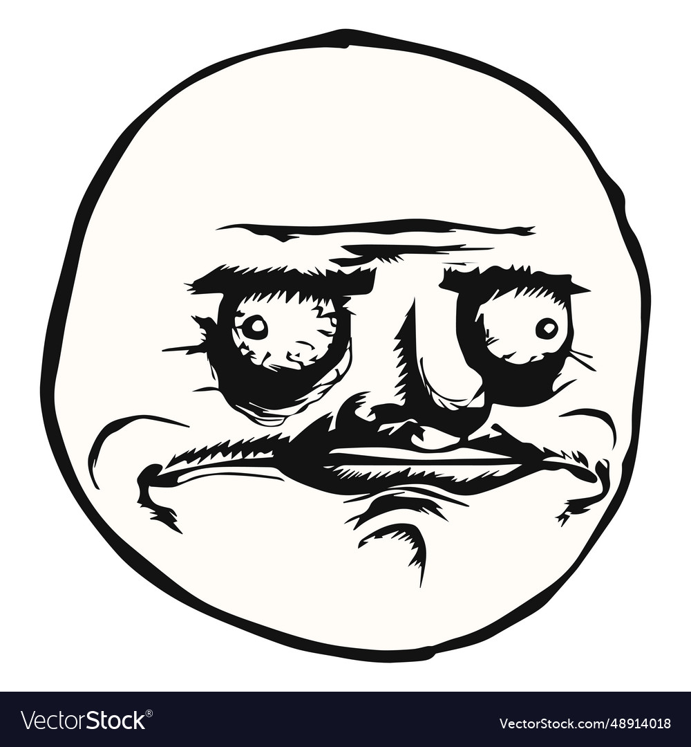 Coolface trollface meme high quality Royalty Free Vector