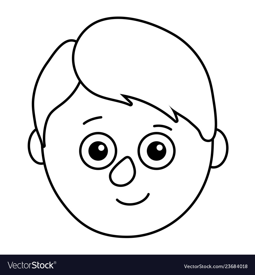 Young boy head Royalty Free Vector Image - VectorStock