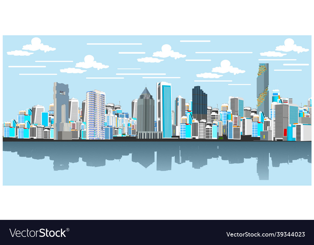 Bangkok thailand skyline with panorama in sky