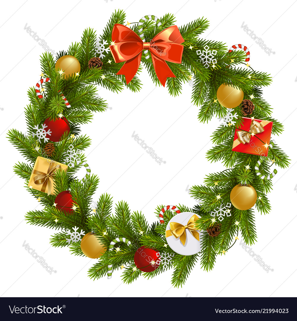 Christmas fir wreath Royalty Free Vector Image