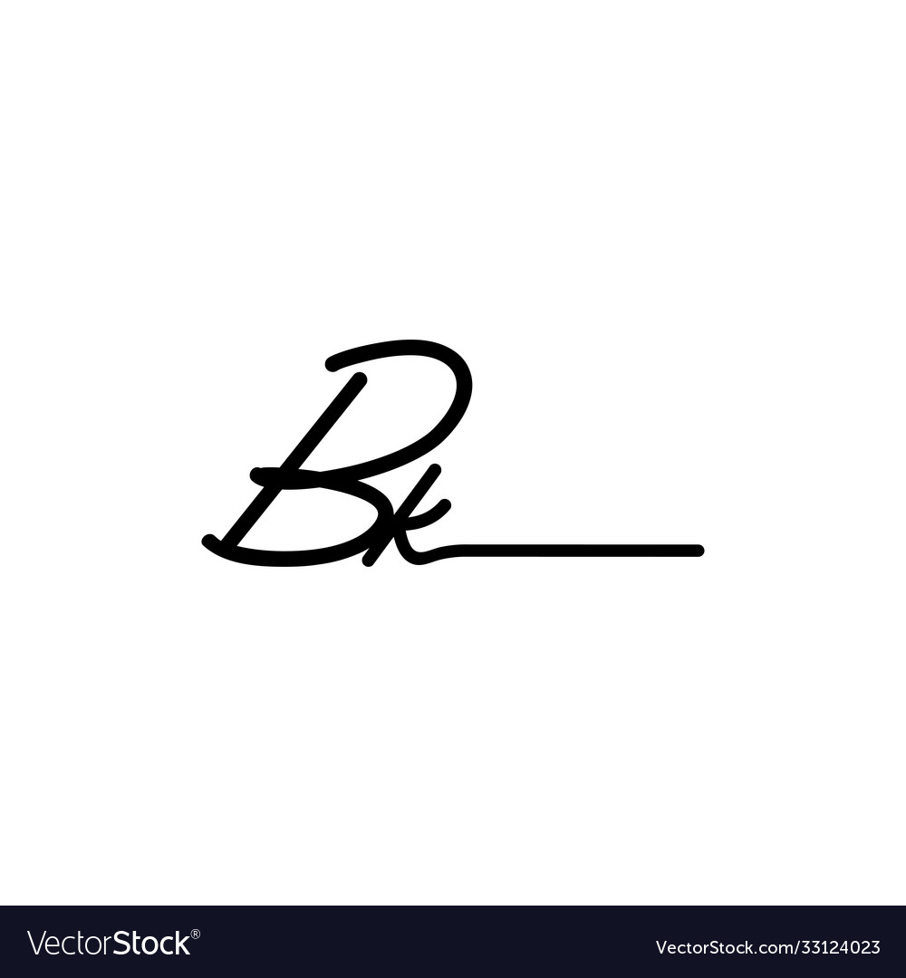 Letter bk signature logo template