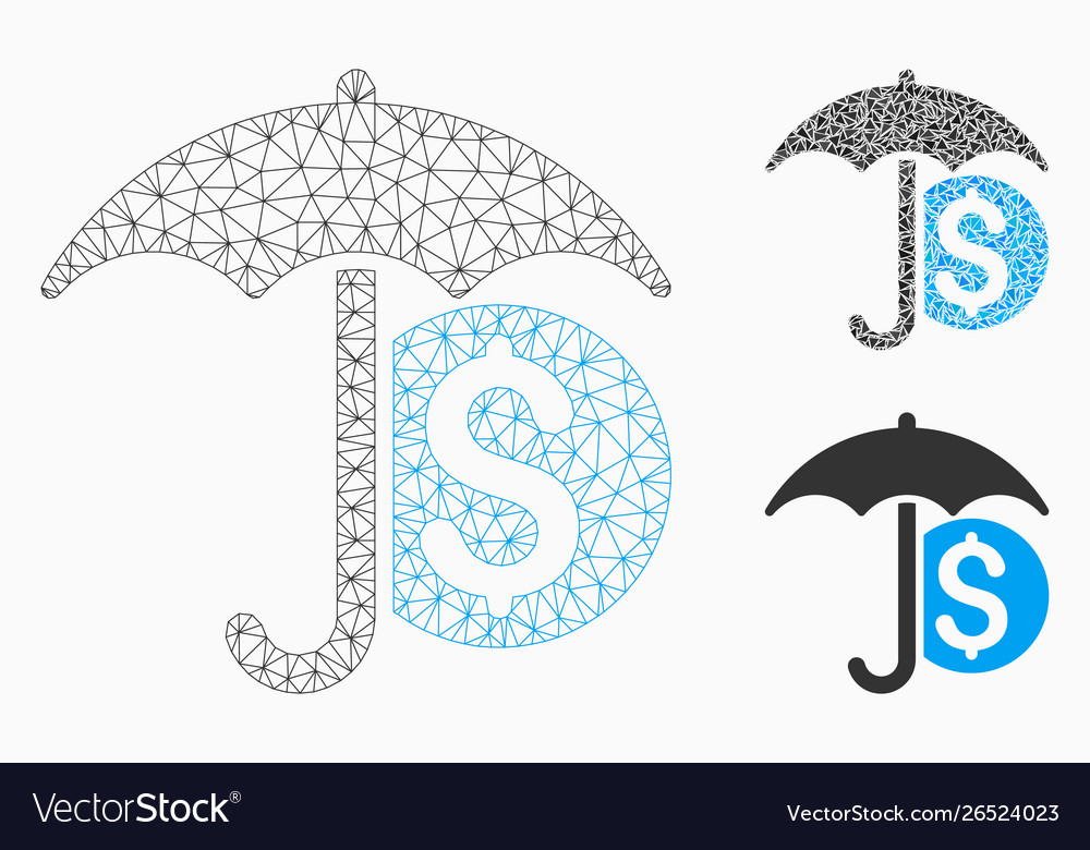 Money umbrella protection mesh 2d model