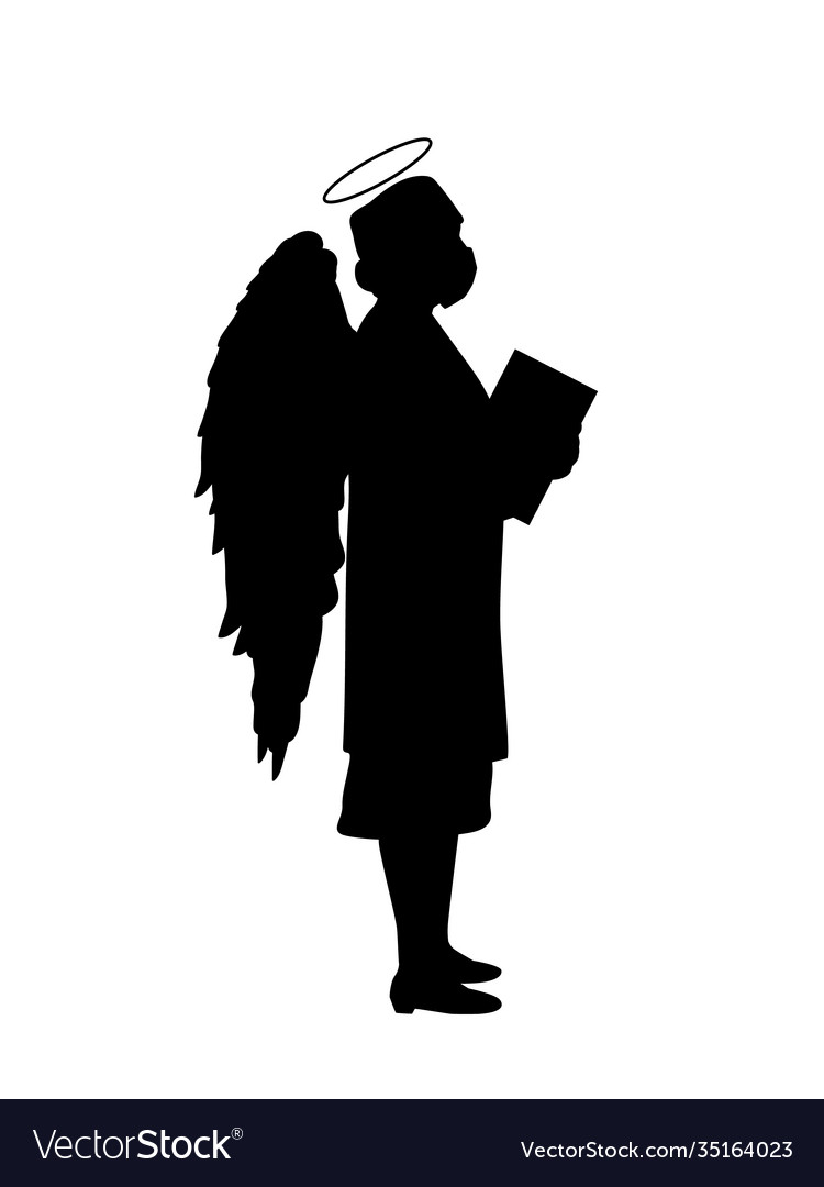 Silhouette doctor woman angel saving lives people