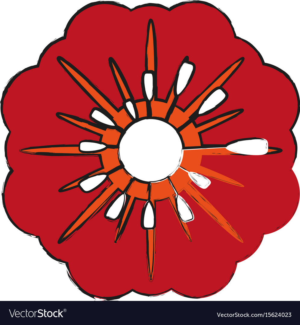 Single red flower icon image